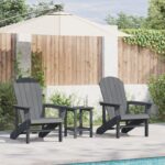 vidaXL Adirondack stoličky 2 ks Svetlosivé 74x82x90 cm HDPE