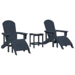 vidaXL 3-dielny záhradný lounge set Námornícka modrá HDPE – Obrázok 3