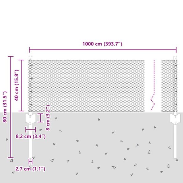vidaXL Plotové stĺpiky 5 ks U-kanál sivé 40 cm oceľ – Obrázok 10