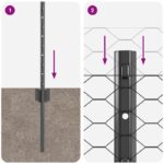 vidaXL Plotové stĺpiky 5 ks U-kanál sivé 40 cm oceľ – Obrázok 9