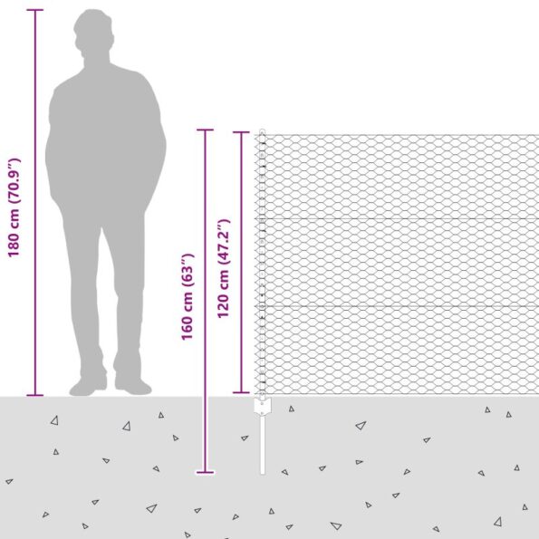 vidaXL Plot s podperou Sivá – Obrázok 13