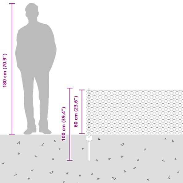 vidaXL Plotové stožiare 11 ks U-Kanál 60 cm pozinkovaná oceľ – Obrázok 12