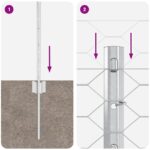 vidaXL Plotové stožiare 11 ks U-Kanál 60 cm pozinkovaná oceľ – Obrázok 9