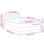 vidaXL Posteľ s pružinovým základom a matracom tmavošedá 120x190 cm tkanina – Obrázok 12
