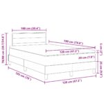 vidaXL Box Spring posteľ s matracom & LED tmavosivá 120x190 cm tkanina – Obrázok 13