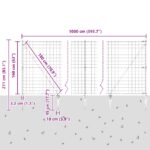 vidaXL Euro plot so 7 špičkovými stĺpikmi 1.6x10 m Pozinkovaná oceľ – Obrázok 13