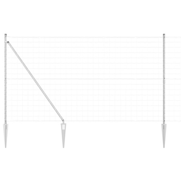 vidaXL Euro plot so 7 špičkovými stĺpikmi 1.6x10 m Pozinkovaná oceľ – Obrázok 2