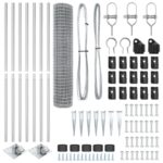 vidaXL Euro plot so 7 špičkovými stĺpikmi 1.6x10 m Pozinkovaná oceľ – Obrázok 5