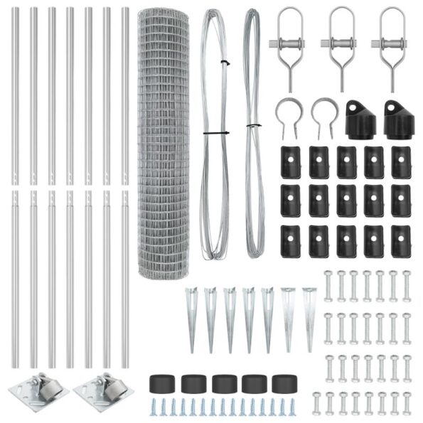 vidaXL Euro plot so 7 špičkovými stĺpikmi 1.6x10 m Pozinkovaná oceľ – Obrázok 5