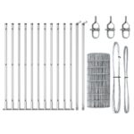 vidaXL Euro plot s 13 flanged posts 0.6x25 m pozinkovaná oceľ – Obrázok 4