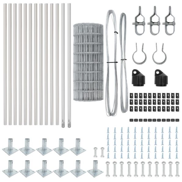 vidaXL Euro plot s 13 flanged posts 0.6x25 m pozinkovaná oceľ – Obrázok 5