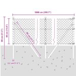 vidaXL Oplotenie z reťazového pletiva s 7 stĺpikmi 0.4x10 m Galvanizovaná oceľ Zelená – Obrázok 12