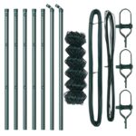 vidaXL Oplotenie z reťazového pletiva s 7 stĺpikmi 0.4x10 m Galvanizovaná oceľ Zelená – Obrázok 4