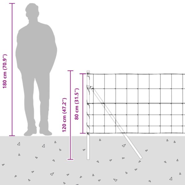 vidaXL poľný plot 0.8x25 m pozinkovaná oceľ – Obrázok 13