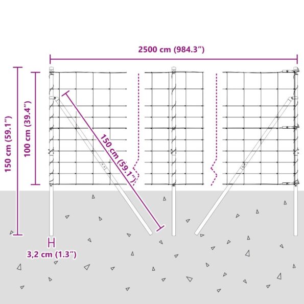vidaXL Poľný plot 1x25 m Pozinkovaná oceľ – Obrázok 12