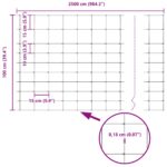 vidaXL Poľný plot 1x25 m Pozinkovaná oceľ – Obrázok 13