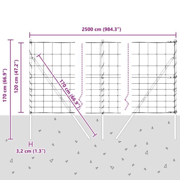 vidaXL Poľná ohrada 1.2x25 m pozinkovaná oceľ – Obrázok 12