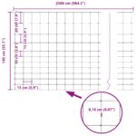 vidaXL Field Fence 1.4x25 m Pozinkovaná oceľ – Obrázok 13