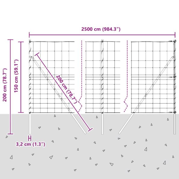 vidaXL Poľná ohrada 1.5x25 m Pozinkovaná oceľ – Obrázok 12