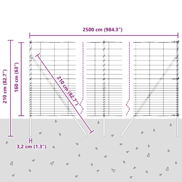 vidaXL Poľný plot 1.6x25 m pozinkovaná oceľ – Obrázok 12