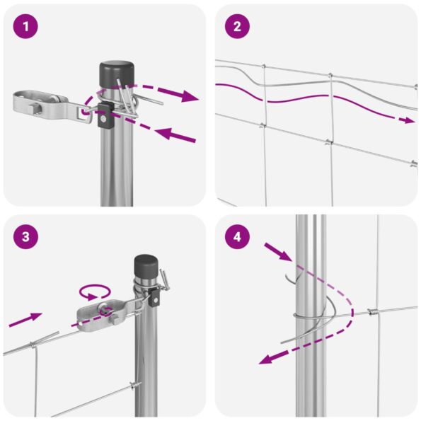 Pole závora vidaXL 1,2x50 m pozinkovaná oceľ, Stĺpiky do závory vidaXL 13 ks Ø32 mm 170 cm pozinkovaná oceľ – Obrázok 11