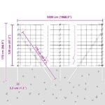 Pole závora vidaXL 1,2x50 m pozinkovaná oceľ, Stĺpiky do závory vidaXL 13 ks Ø32 mm 170 cm pozinkovaná oceľ – Obrázok 12