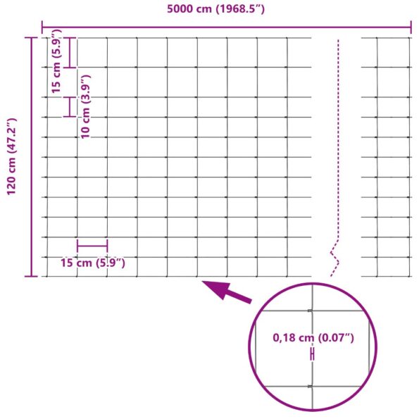 Pole závora vidaXL 1,2x50 m pozinkovaná oceľ, Stĺpiky do závory vidaXL 13 ks Ø32 mm 170 cm pozinkovaná oceľ – Obrázok 13