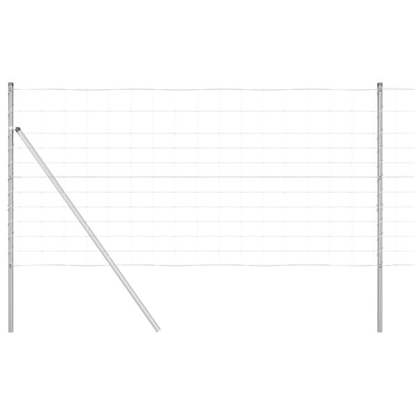 Pole závora vidaXL 1,2x50 m pozinkovaná oceľ, Stĺpiky do závory vidaXL 13 ks Ø32 mm 170 cm pozinkovaná oceľ – Obrázok 2