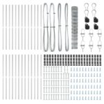 Pole závora vidaXL 1,2x50 m pozinkovaná oceľ, Stĺpiky do závory vidaXL 13 ks Ø32 mm 170 cm pozinkovaná oceľ – Obrázok 5