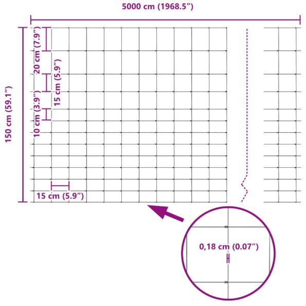 vidaXL Poľný plot 1,5x50 m Pozinkovaná oceľ – Obrázok 13