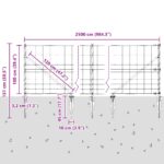 vidaXL Stĺp na plot. Zinkovaný 25 x 1 m Oceľ – Obrázok 13