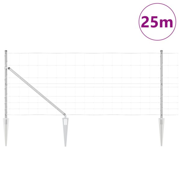 vidaXL Stĺp na plot. Zinkovaný 25 x 1 m Oceľ – Obrázok 3