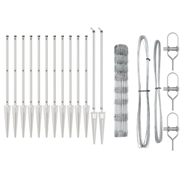 vidaXL Poľný plot 1x50 m pozinkovaná oceľ – Obrázok 4