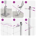 vidaXL Stĺp na plot. Zinkovaný 50 x 1,2 m Oceľ – Obrázok 12