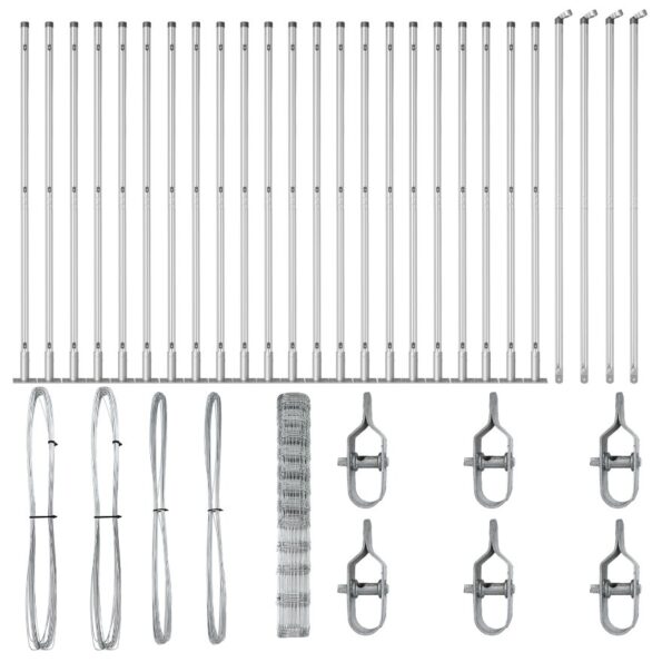 vidaXL Poľný plot 1.4x50 m pozinkovaná oceľ – Obrázok 4