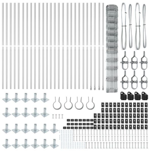 vidaXL Poľný plot 1.4x50 m pozinkovaná oceľ – Obrázok 5