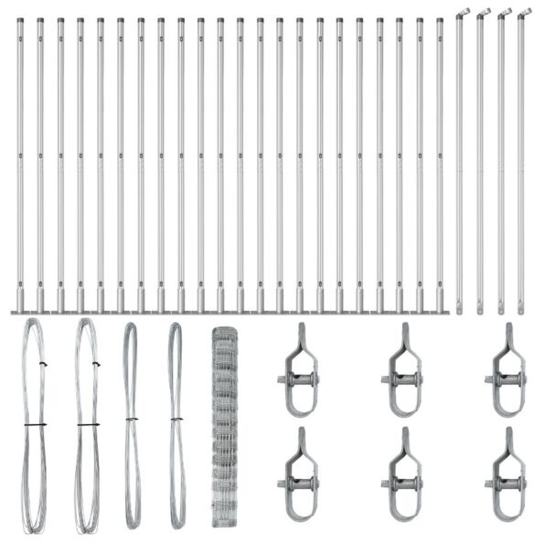 vidaXL Polný plot 1.4x50 m z pozinkovanej ocele – Obrázok 4