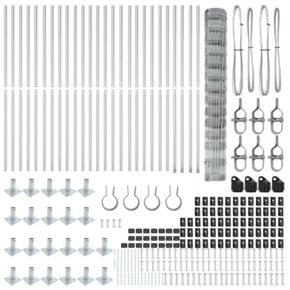 vidaXL Polný plot 1.4x50 m z pozinkovanej ocele – Obrázok 5