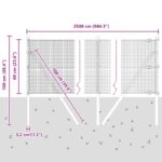 vidaXL Zvarený drôtový plot s 13 stĺpikmi šedý 0.6x25 m oceľ – Obrázok 12