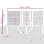 vidaXL Zváraný drôtový plot s 13 stĺpmi Sivý 0.4x50 m Oceľ – Obrázok 12