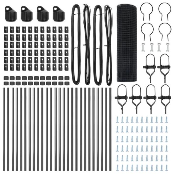 vidaXL Zváraný drôtový plot s 13 stĺpmi Sivý 0.4x50 m Oceľ – Obrázok 4