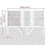 vidaXL zvárané drôtené oplotenie s 13 stĺpikmi Sivá 0.5x100 m Oceľ – Obrázok 12