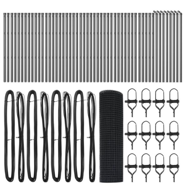 vidaXL zvárané drôtené oplotenie s 13 stĺpikmi Sivá 0.5x100 m Oceľ – Obrázok 4