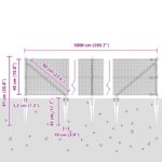 vidaXL Zvárané drôtené oplotenie s 7 hrotovými stĺpmi 0.4x10 m Pozinkovaná oceľ – Obrázok 13