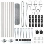 vidaXL Zvárané drôtené oplotenie s 7 hrotovými stĺpmi 0.4x10 m Pozinkovaná oceľ – Obrázok 5