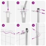 vidaXL Zváraný drôtový plot s 7 kotevnými kolíkmi 1,2 x 10 m z pozinkovanej ocele – Obrázok 12