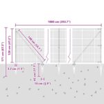 vidaXL Zváraný drôtový plot s 7 kotevnými kolíkmi 1,2 x 10 m z pozinkovanej ocele – Obrázok 13