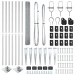 vidaXL Zváraný drôtový plot s 7 kotevnými kolíkmi 1,2 x 10 m z pozinkovanej ocele – Obrázok 5