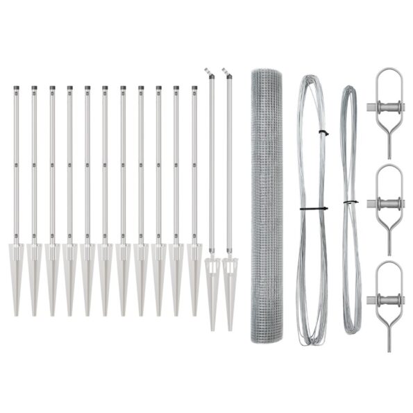 vidaXL Zváraný drôtový plot s 13 špicatými stĺpmi 1.4x25 m Pozinkovaná oceľ – Obrázok 4