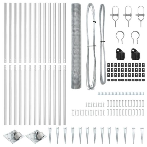 vidaXL Zváraný drôtový plot s 13 špicatými stĺpmi 1.4x25 m Pozinkovaná oceľ – Obrázok 5